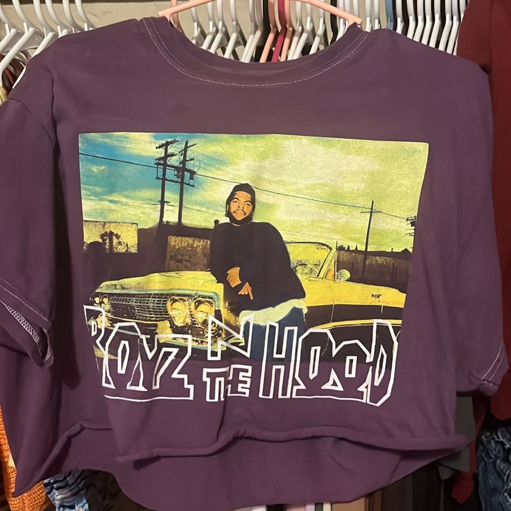 Boyz in the crop,M/L, purple, I got it from forever 21.